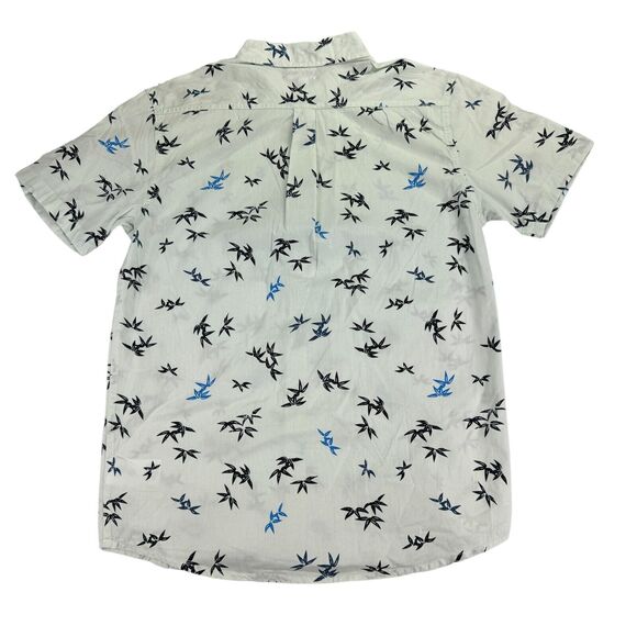 Reef Mens Eric Short Sleeve Floral Print Button Down Shirt Light Blue S - Picture 4 of 4